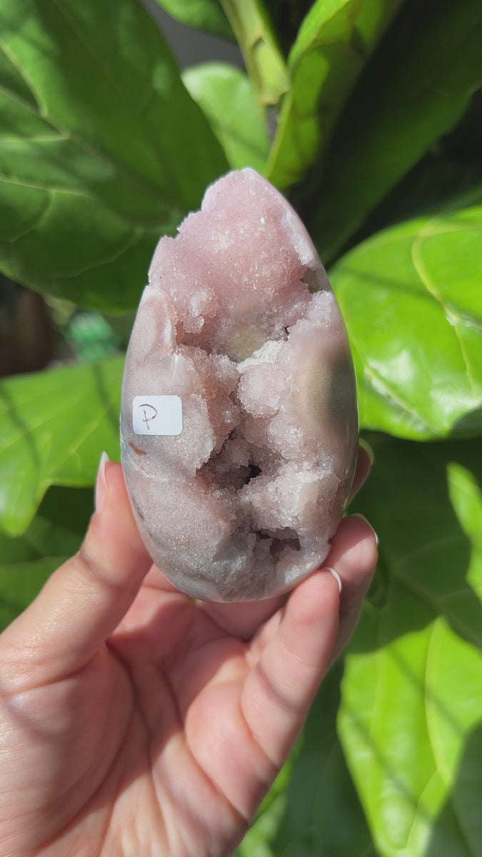 ピンクアメジスト　エッグ　可愛い　卵 Pink Amethyst x Flower Agate Egg - Pick Your Own – Faerie Goddess Gems