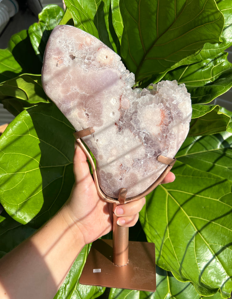 XL Pink Amethyst Slab on Stand