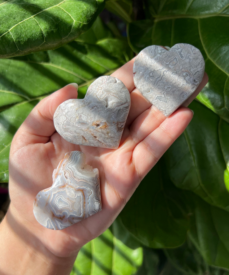Mexican Crazy Lace Agate Heart - Pick Your Own