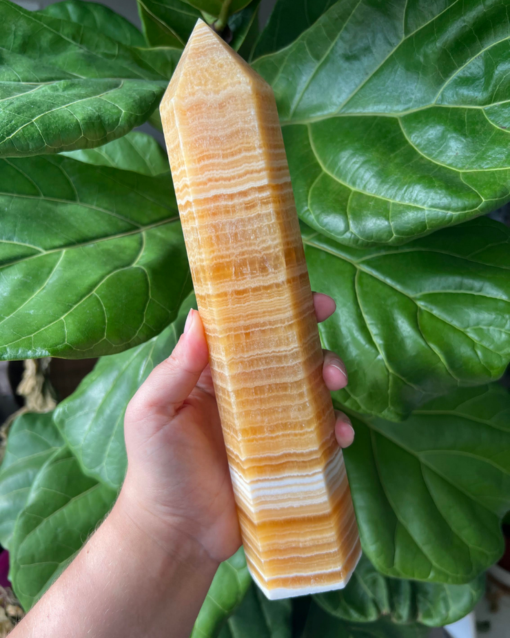 XL Orange Calcite Tower