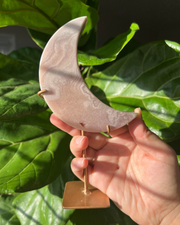 Pink Amethyst Moon on Stand