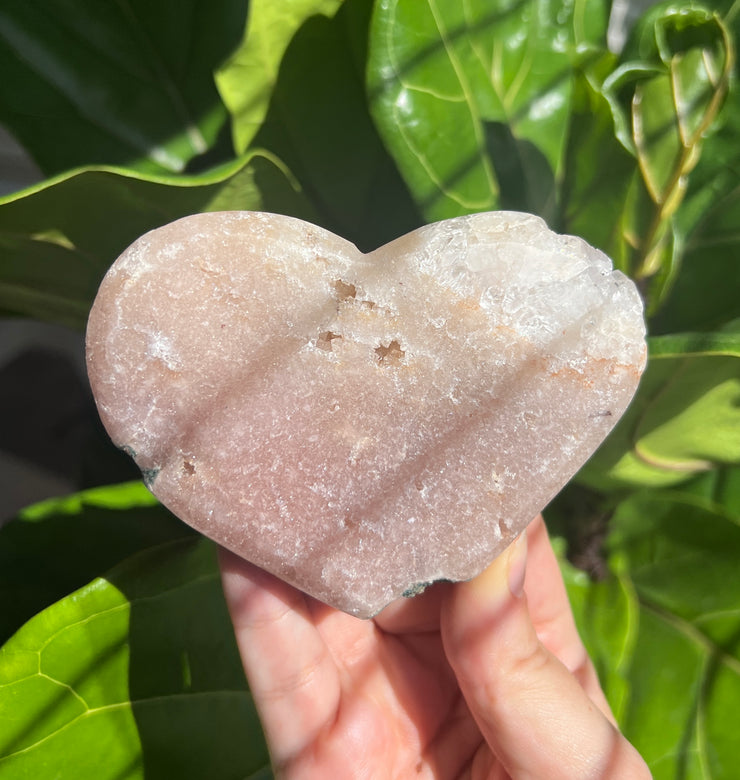 Pink Amethyst and Quartz Heart