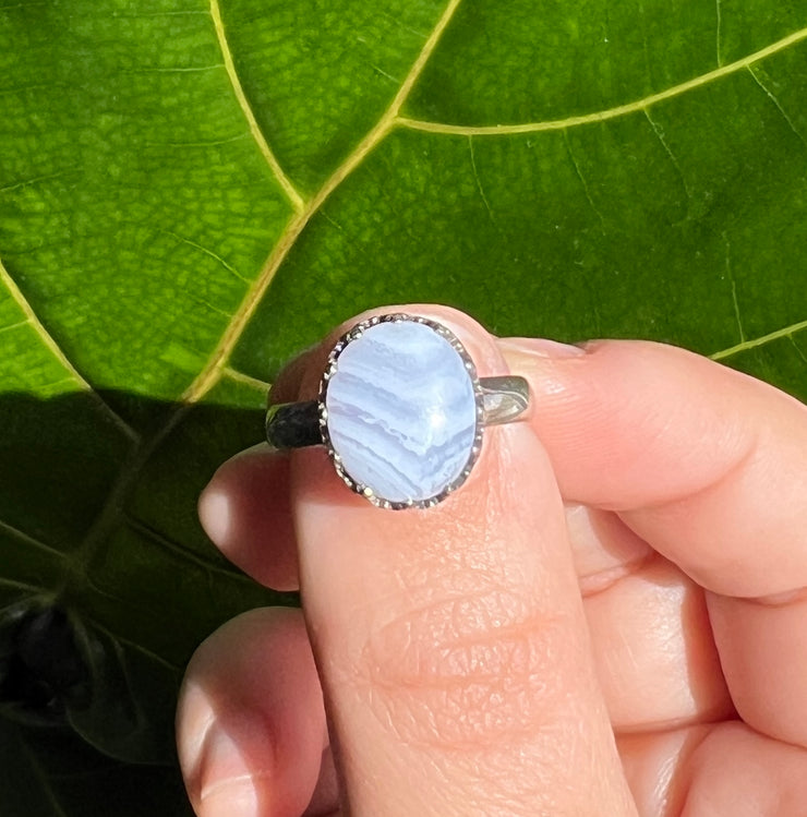 Blue Lace Agate Ring - Size 7.5