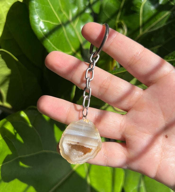 Agate Geode Keychain