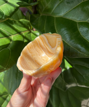 Orange Calcite Flower Bowl