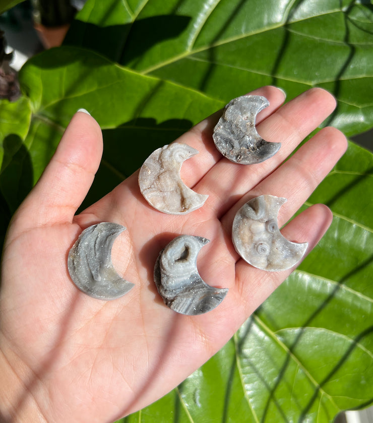 Mini Raw Chalcedony Moon