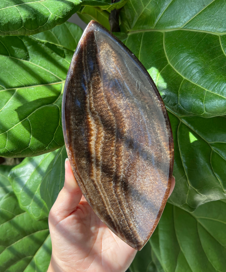 Chocolate Calcite Oval Bowl