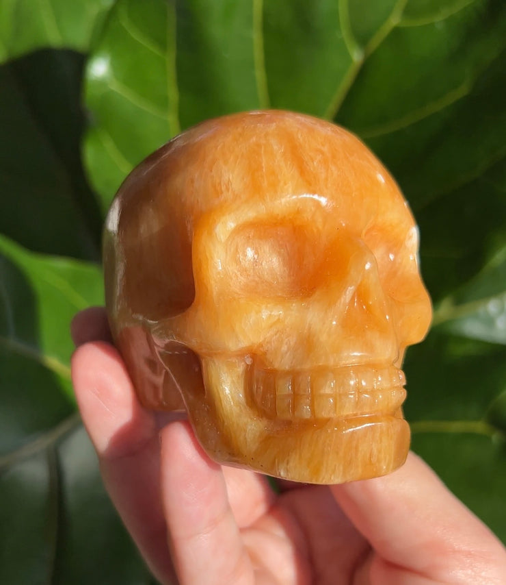 Orange Calcite Skull