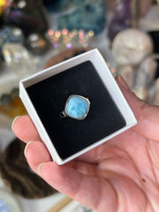 Sterling Silver Larimar Ring Size 7