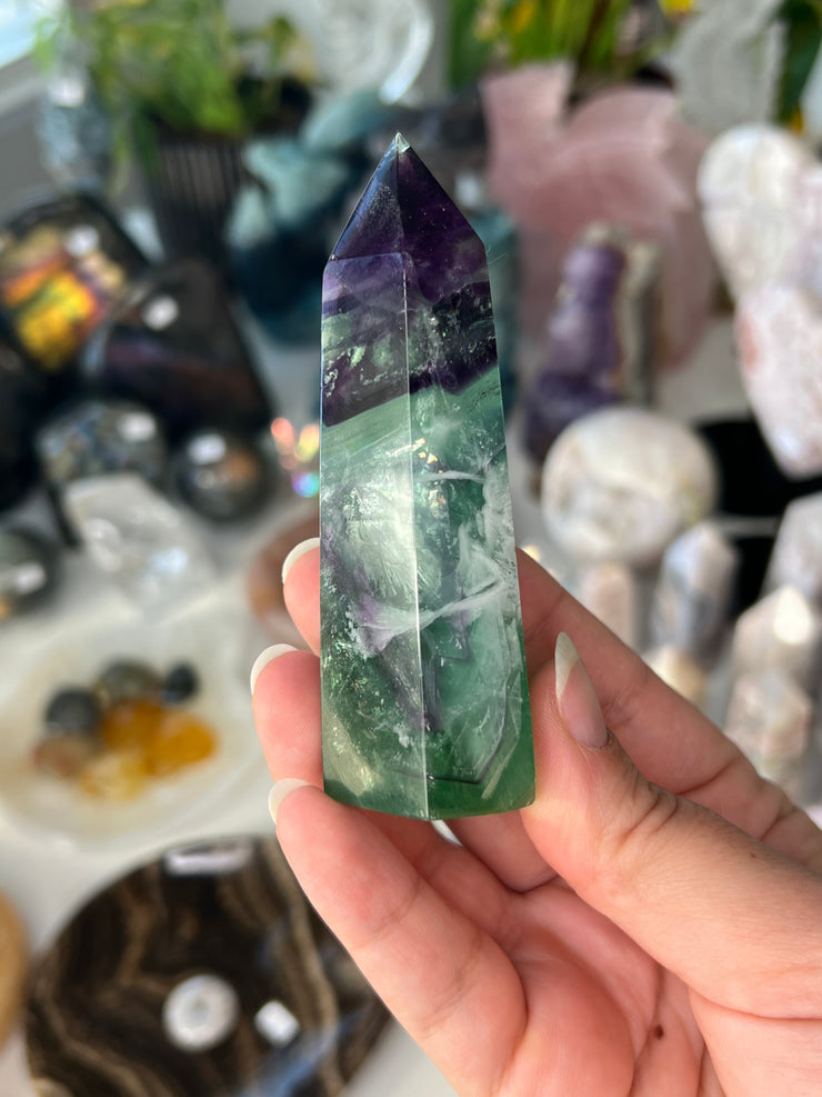 Snowflake Fluorite Tower