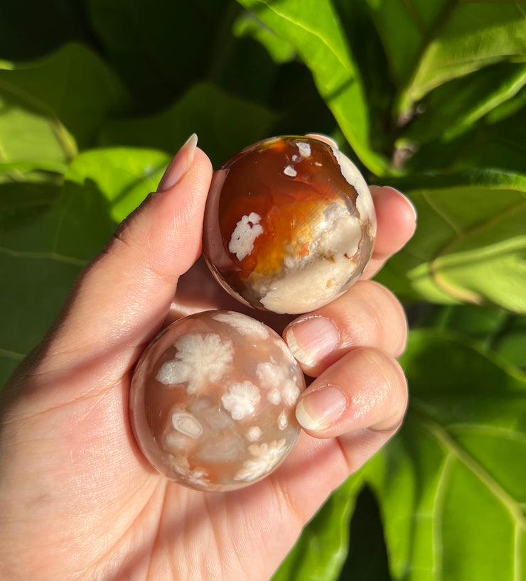 Carnelian Flower Agate Sphere - Pick Your Own