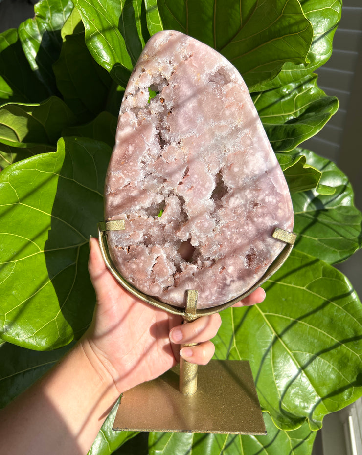 XL Pink Amethyst Slab on Stand