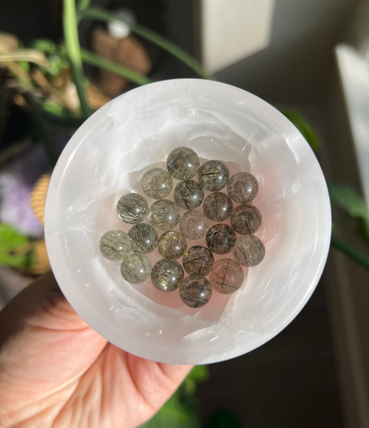 Mini Green Rutilated Quartz Sphere