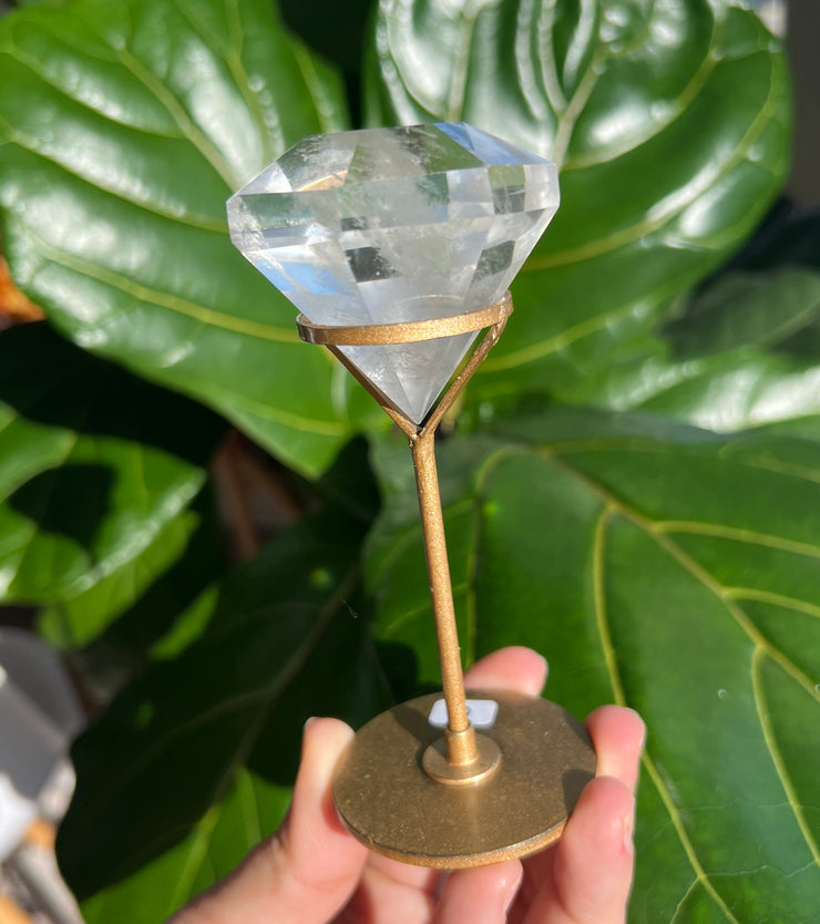 Clear Quartz Diamond on Stand - Pick Your Own