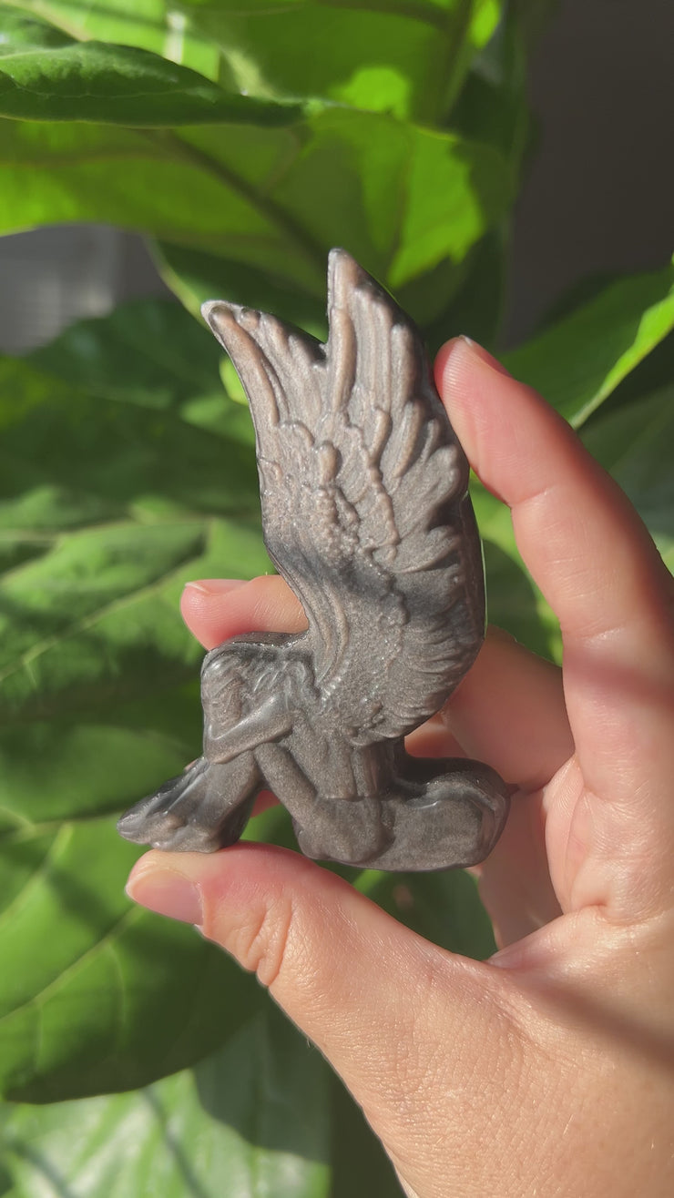 Silver Sheen Obsidian Fairy