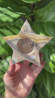 Zebra Jasper Star Candle Holder
