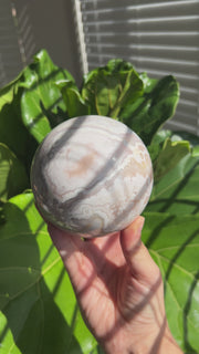 XL Flower Agate x Pink Amethyst Sphere AC