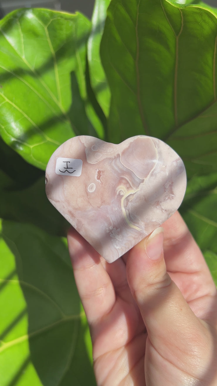 High Quality Flower Agate Heart - Pick Your Own