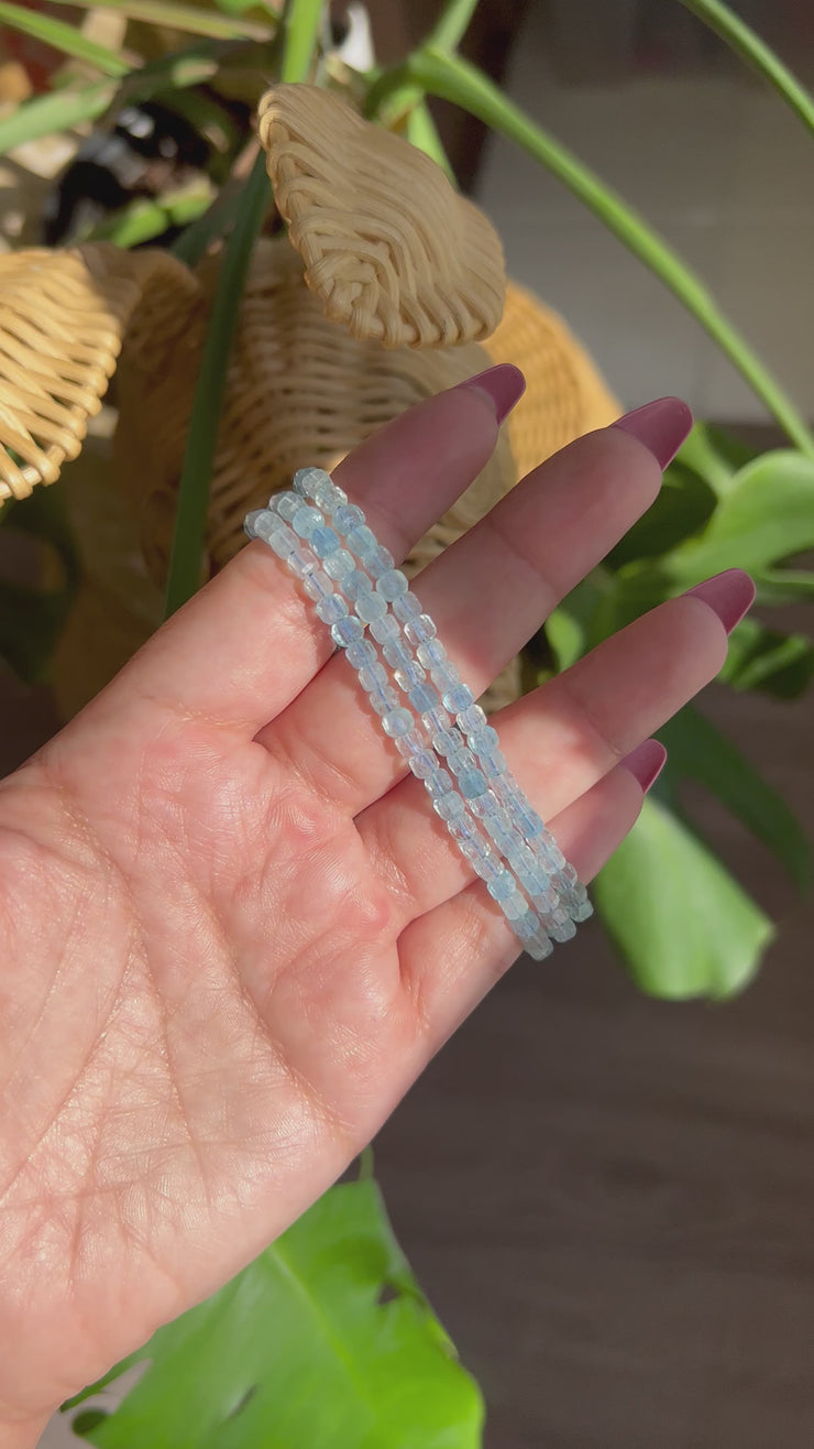 Faceted Aquamarine Bracelet