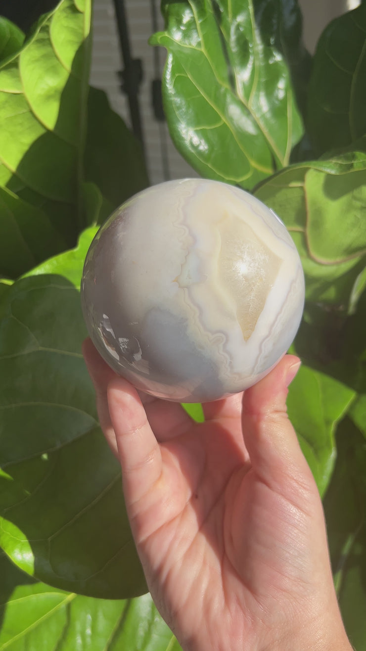 High Quality Flower Agate Sphere P