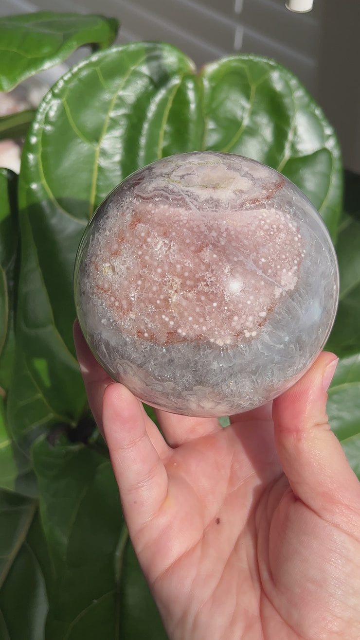 Large Flower Agate Sphere A