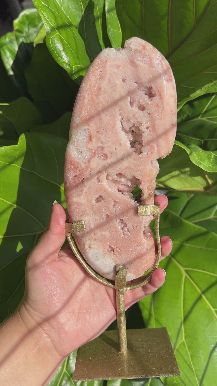 Pink Amethyst Slab on Stand