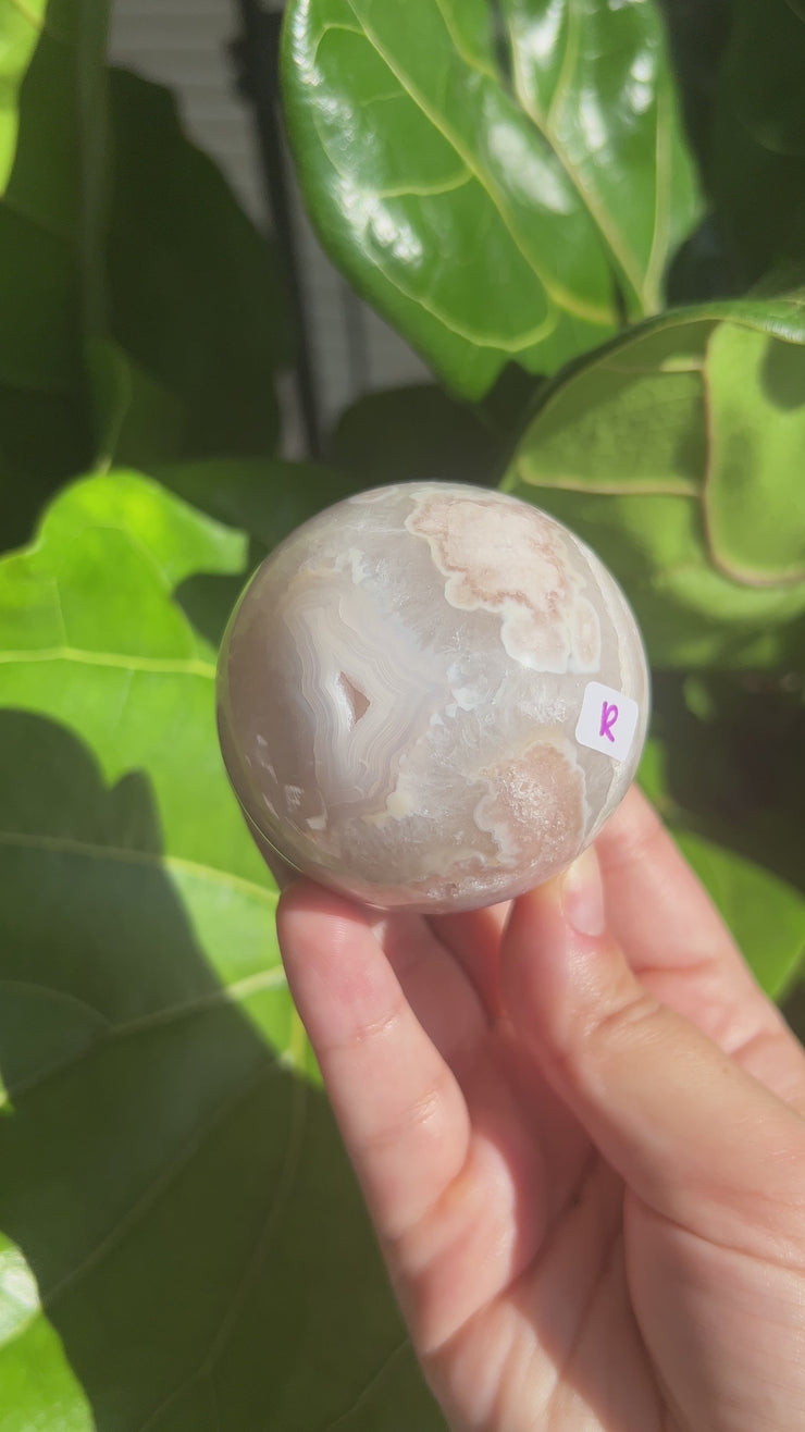 High Quality Flower Agate Sphere R