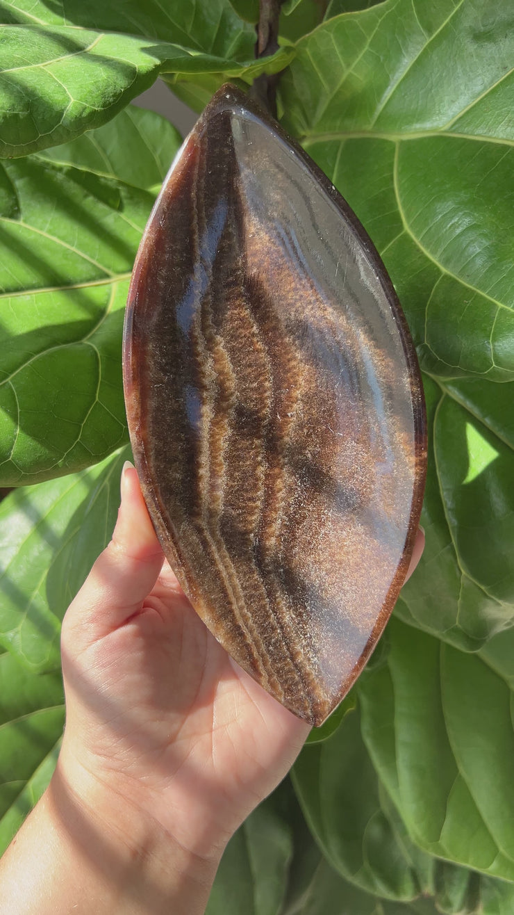 Chocolate Calcite Oval Bowl