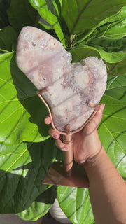 XL Pink Amethyst Slab on Stand