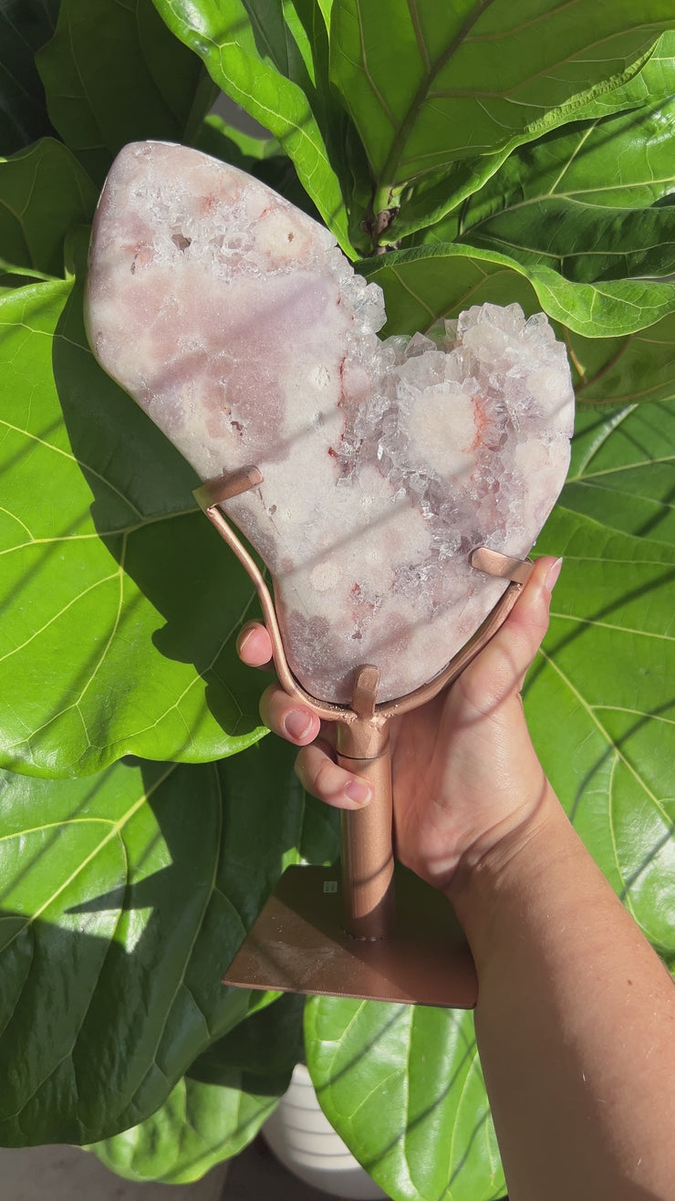 XL Pink Amethyst Slab on Stand