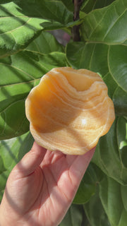 Orange Calcite Flower Bowl