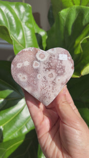 High Quality Flower Agate Heart C