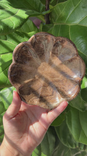 Chocolate Calcite Flower Bowl
