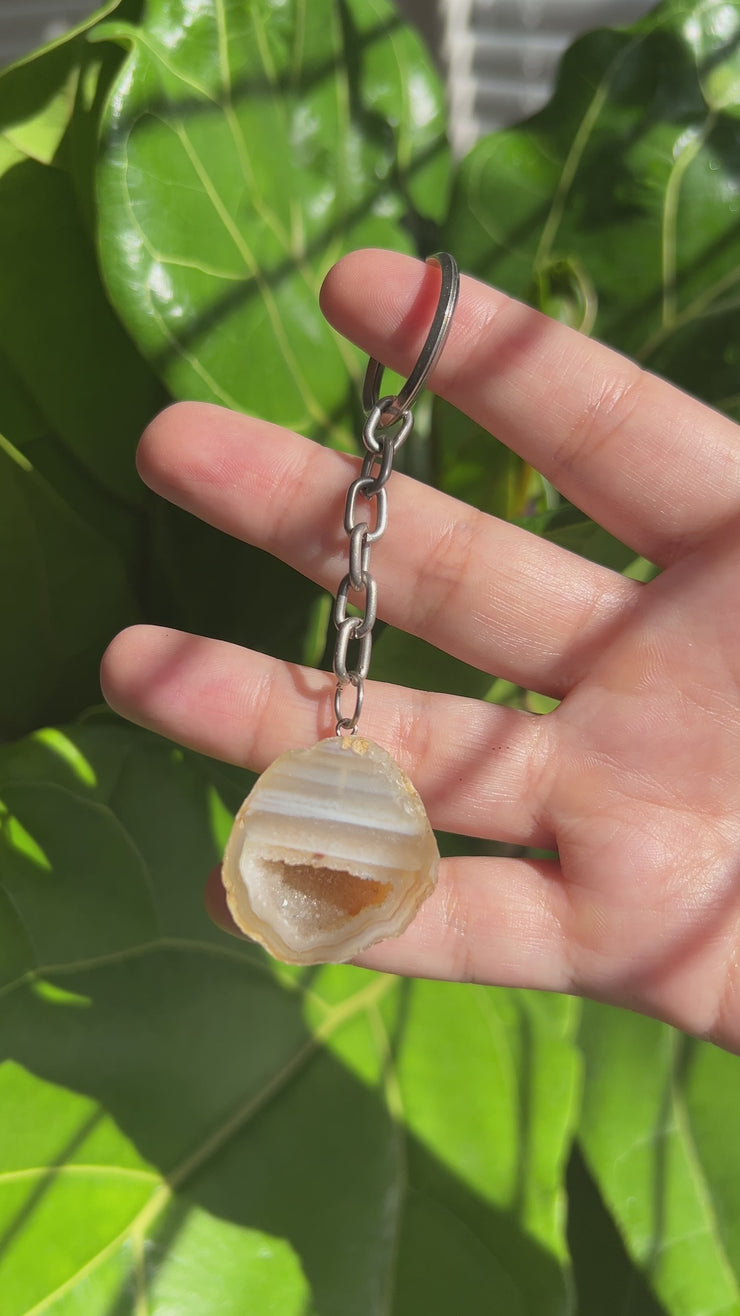 Agate Geode Keychain