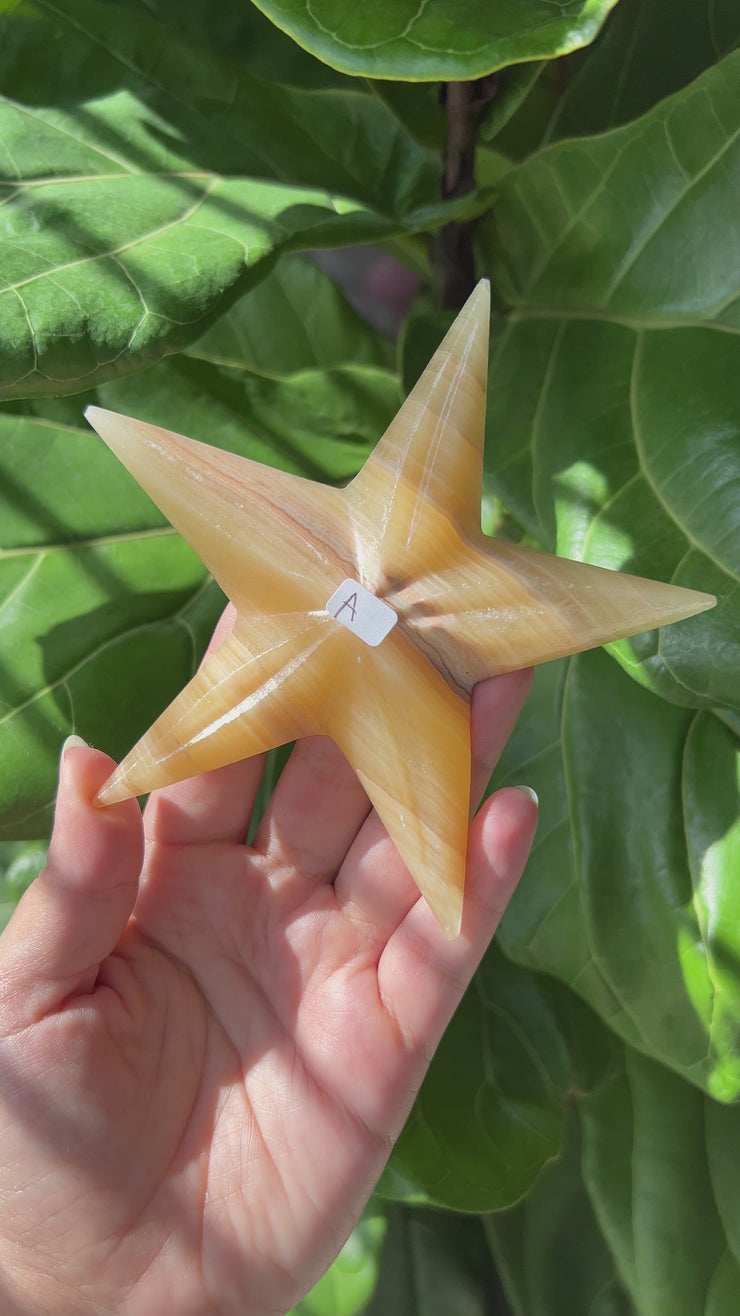 Orange Calcite Starfish