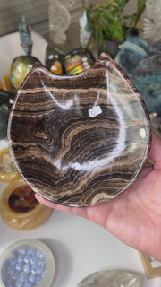 Chocolate Calcite Cat Bowl - Pick Your Own