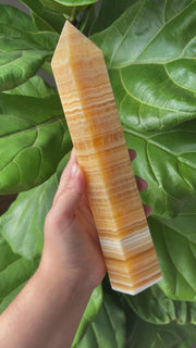XL Orange Calcite Tower