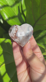 High Quality Flower Agate Heart - Pick Your Own