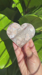 High Quality Flower Agate Heart - Pick Your Own