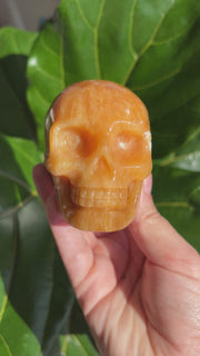 Orange Calcite Skull