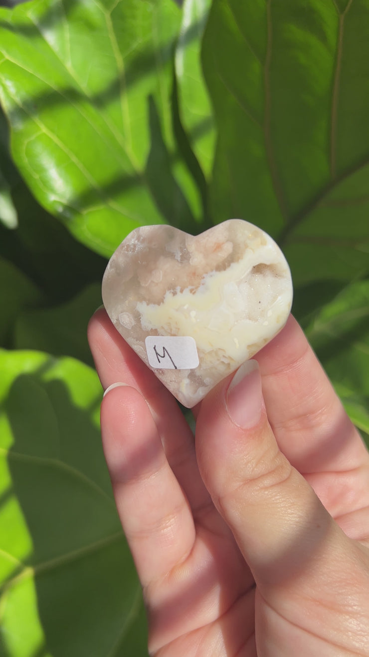 High Quality Flower Agate Heart - Pick Your Own