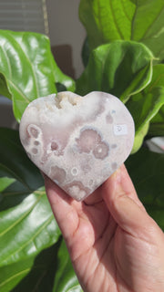 High Quality Flower Agate Heart D