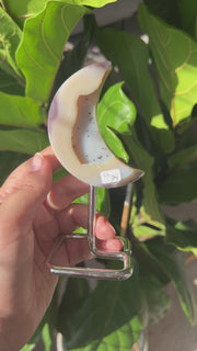 Druzy Agate Moon on Stand - Pick Your Own