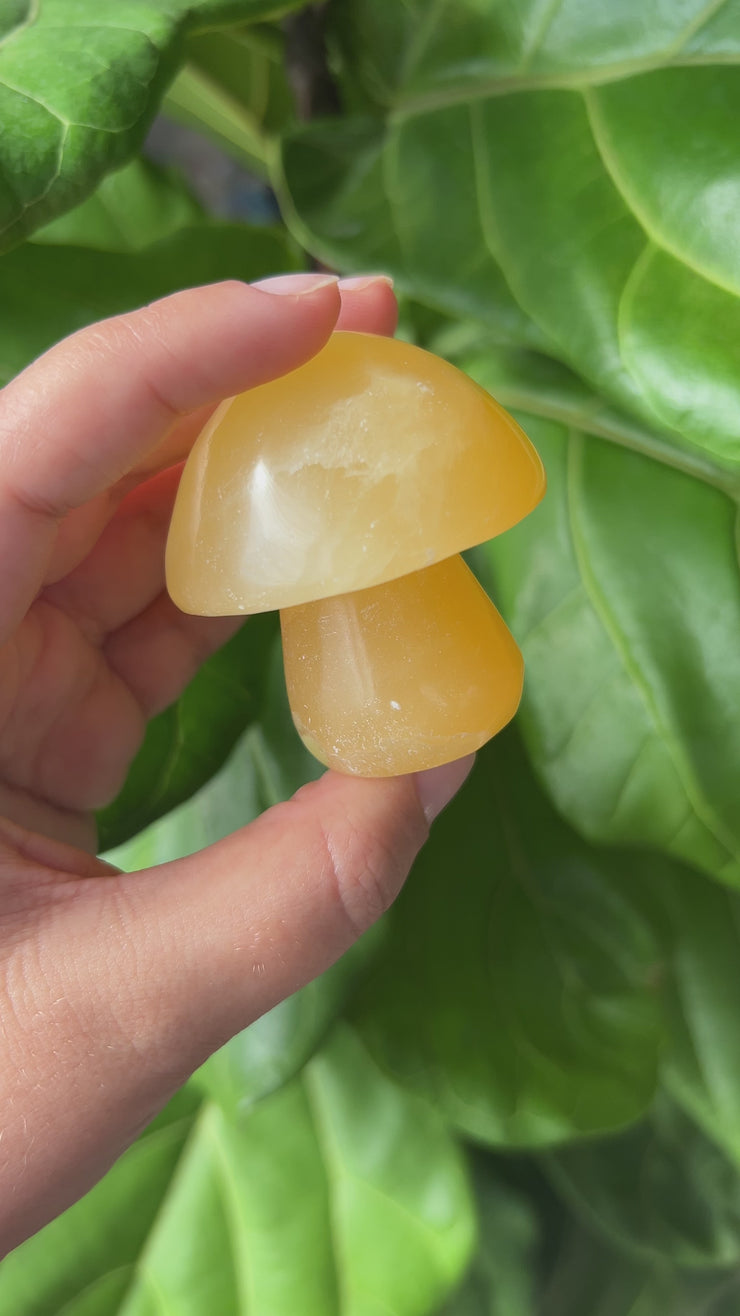 Orange Calcite Mushroom
