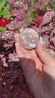 Flower Agate Sun Moon Carving - Pick Your Own