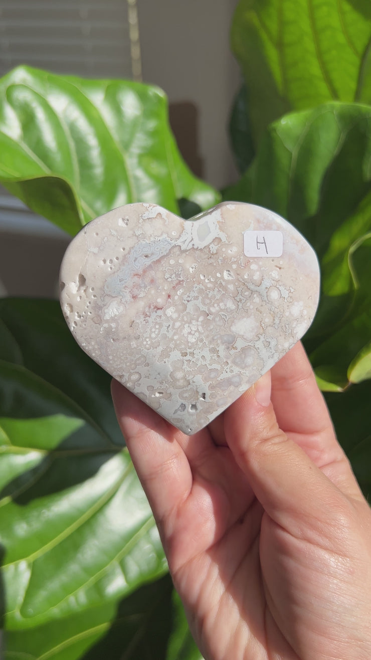 High Quality Flower Agate Heart H