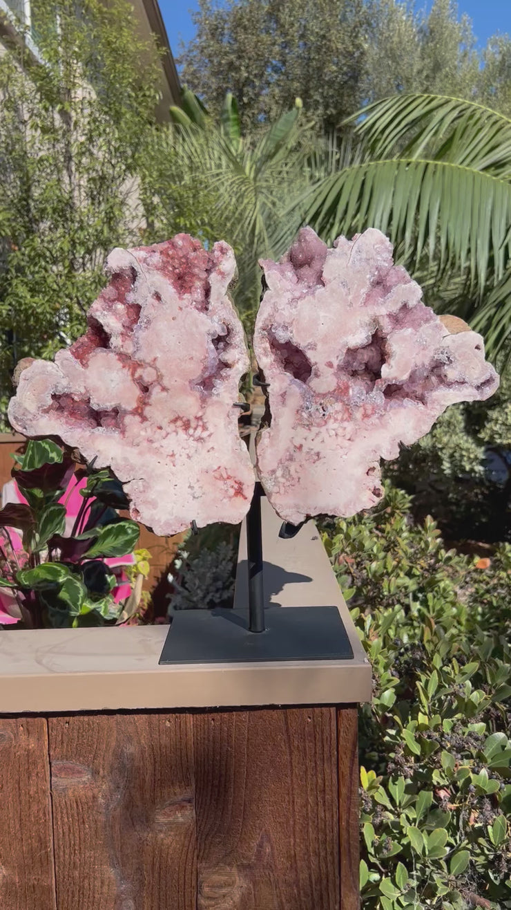 XL Pink Amethyst Butterfly Slab Set
